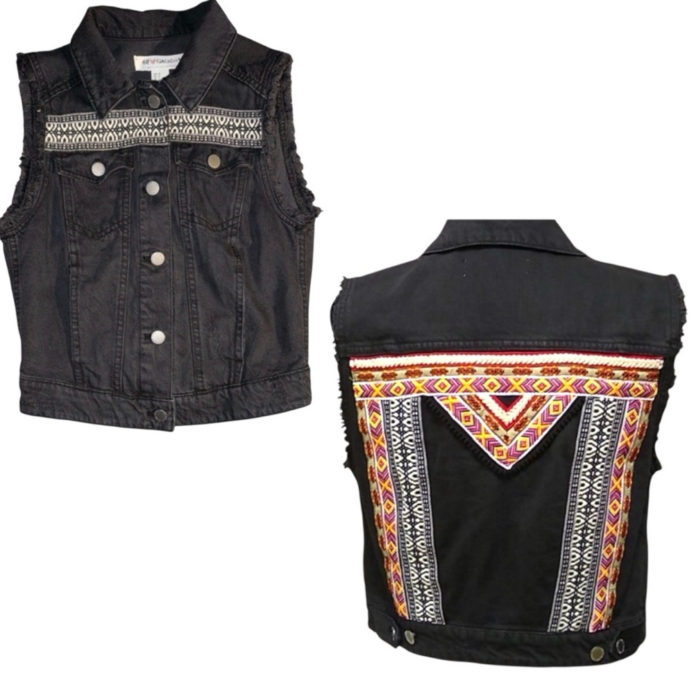 H&M X COACHELLA Embroidered Distressed Festival Raw Southwestern Boho
